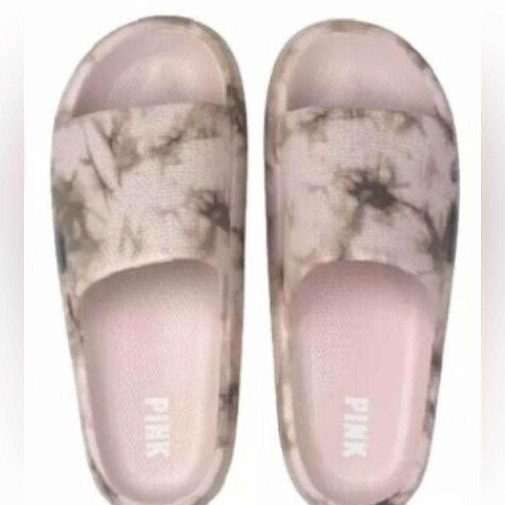 PINK Victoria’s Secret pillow slides Tie-Dye Sandals